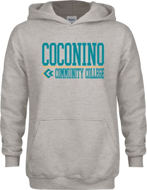 Conconino Youth Fleece Hood Coconino Community College - Stacked with Emblem - ONLINE ONLY