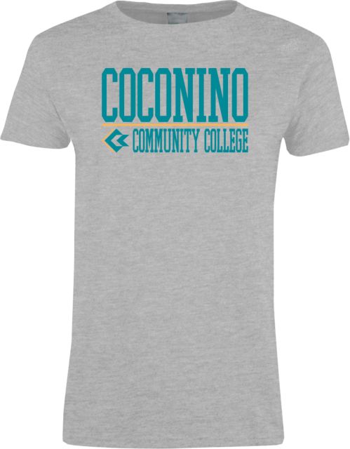 Conconino Womens Short Sleeve Tee Coconino Community College - Stacked with Emblem - ONLINE ONLY