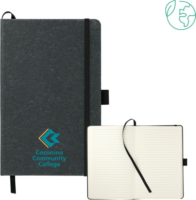 Conconino 5.5 x 8.5 FSC Mix Recycled Leather Bound Journal Coconino Community College - Primary Mark - ONLINE ONLY