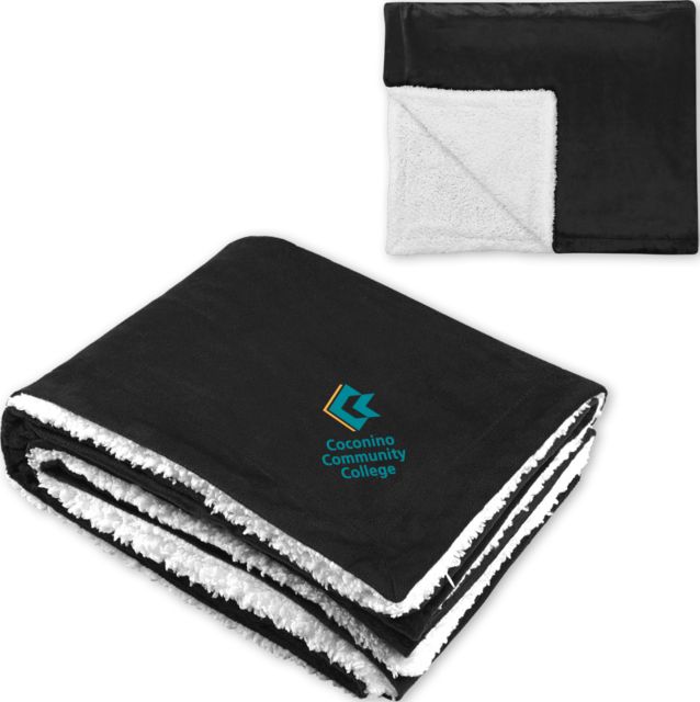 Conconino Super Soft Luxurious Sherpa Throw Blanket Coconino Community College - Primary Mark - ONLINE ONLY